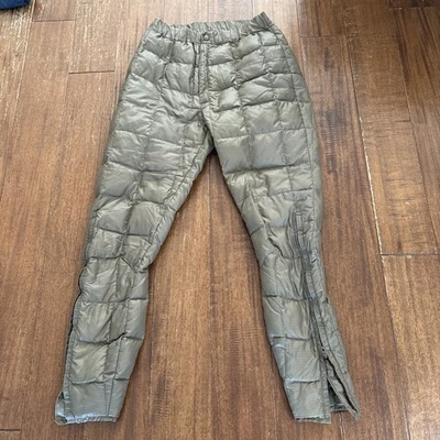 Pantalones acolchados de plumón de ganso Eddie Bauer para hombre talla pequeña 28X30 marrón vintage Foto 1 de 4