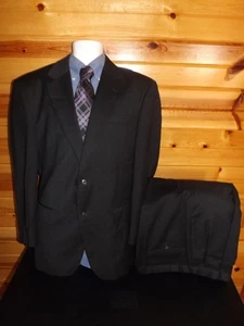 Jos A Bank Black Label 42R W33 L31 Dark Gray All Wool Two Button Closure Suit - Picture 1 of 9