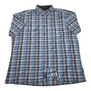 Kuhl Mens XXL Eluxor Short Sleeve Metal Button Outdoor Camp Shirt Blue Striped - Picture 1 of 5