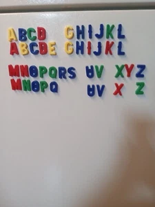 Alphabet Letters Fridge Magnets 1 1/4” missing F, T, W. Some extras. - Picture 1 of 5
