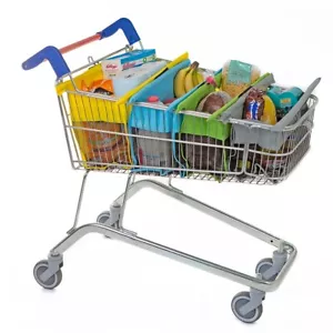 Trolley Bags Express Pastel Reusable Supermarket Shopping Bags - Set of 4 - Picture 1 of 3
