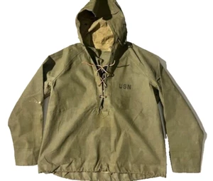 Giacca Parka Vintage USN Guerra del Vietnam Fallo Tempo Bagnato Taglia S M Cuciture Nastrizzate - Foto 1 di 20