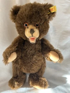 Vintage Steiff Teddy Bear Brown Open Mouth Mohair - 10" (0223/30) - Picture 1 of 3