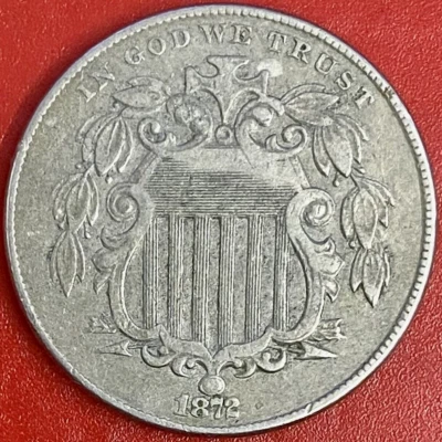 1872 SHIELD NICKEL UNLISTED DOUBLED DIE DDO OBV, REPUNCHED DATE - Image 1 of 4
