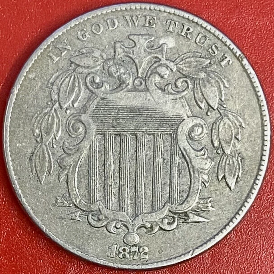 1872 SHIELD NICKEL UNLISTED DOUBLED DIE DDO OBV, REPUNCHED DATE - Image 1 of 4