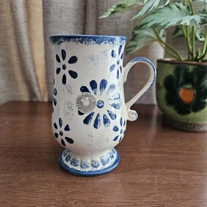 Presingoll Pottery Blue Cream Mug Tall - 6 Available - Picture 1 of 13