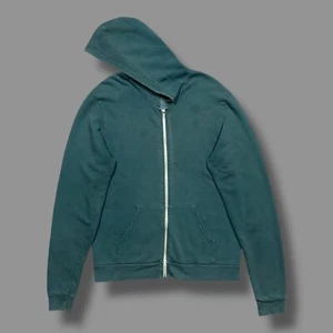 Vtg American Apparel Hoodie Full Zip Sun Faded Thrashed Cotton Blend Green Large - Picture 1 of 9