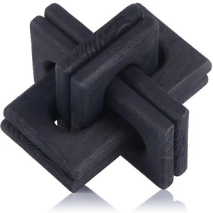 Black Wood Knot Decor 6-Link Chain Link Farmhouse Coffee Table Home Decorations - Picture 1 of 6
