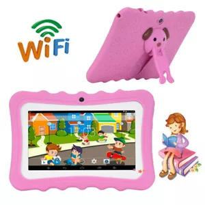 7" Kids Learning Tablet Android 6.0 PC Quad-Core Dual Cameras WiFi Bundle Case - Picture 1 of 12