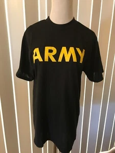 Men's Shirt Small Size Army Tee Short Sleeve Black - Picture 1 of 7