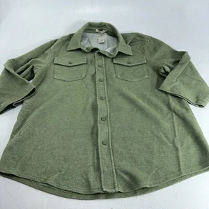 Camisa LL Bean Para Hombres Verde Mediana Ligeramente Ajustada Abotonada Lana Algodón Poliéster - Imagen 1 de 8