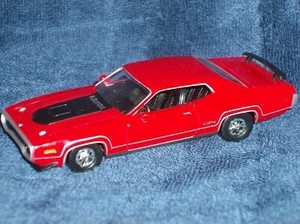 #24 JOHNNY LIGHTNING 1971 PLYMOUTH GTX RED/BLACK 1/43 O SCALE EXCELLENT COND - Picture 1 of 10