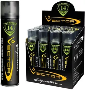 12 Cans Vector Premium 320 ml 14 Filtered The Finest Butane Gas - Picture 1 of 1