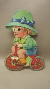 Sombrero de rueda móvil San Valentín niño en bicicleta y ojos se mueven mecánico Alemania EE. UU. - Imagen 1 de 5