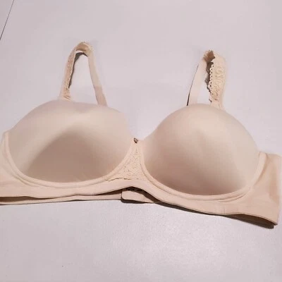 Breezies Women Bra 44DD Cream Wireless Smooth Lace Adjustable Straps - Image 1 of 4