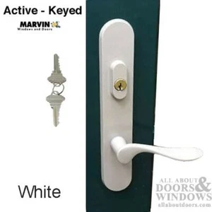 Marvin Entry Door Handle Keyed With Thumbturn White Active Keyed Marvin Handle - Picture 1 of 4
