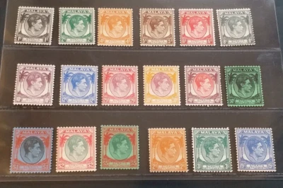 STRAITS SETTLEMENTS 1937 KG VI 1c to $5 SG 278 - 289 Sc 238 - 255 set 18 MNH - Image 1 of 2