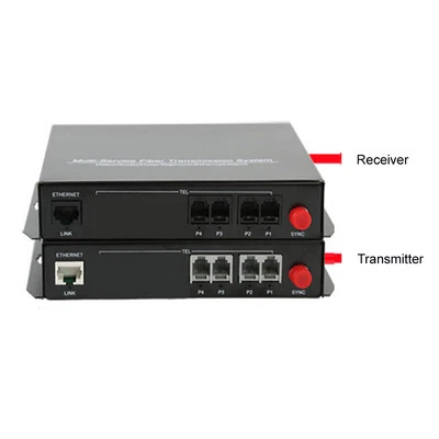 4CH Telephone Fiber Optic Media Converters PCM Voice with 10/100M Ethernet FC - Bild 1 von 4