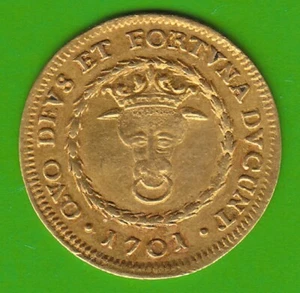 GOLD Meklemburgia-Schwerin Dukat 1701 prawie vz ładny bardzo rzadki nswleipzig - Zdjęcie 1 z 2