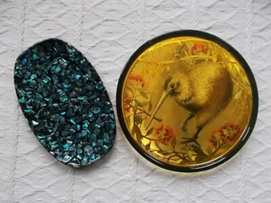 GENUINE PAUA SHELL PLATE & KIWI NEW ZEALAND PLATTER - VINTAGE SOUVENIR **AS NEW - Picture 1 of 10