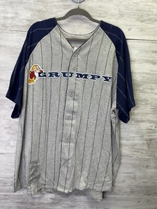 VTG Disney Store Grumpy Baseball Shirt Mens XL Blue Gray Seven Dwarfs - Picture 1 of 7