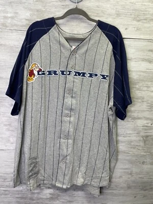Camisa de béisbol gruñona de colección Disney Store para hombre XL azul gris siete enanitos Foto 1 de 4