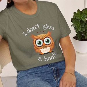 I Don't Give a Hoot Owl Shirt - Short Sleeve Tee - Picture 1 of 100