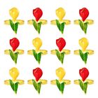 Belles bagues serviettes tulipes pour dîners romantiques de la Saint-Valentin l