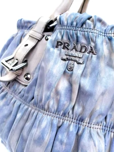 Prada bag blue gray purple ivory gaufre nappa Leather Tote hobo tie dyed edition - Picture 1 of 12