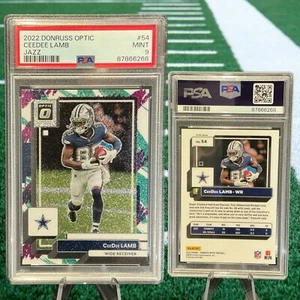2022 DONRUSS OPTIC CEEDEE LAMB JAZZ PARALLEL PSA 9 POP 2 - Picture 1 of 2