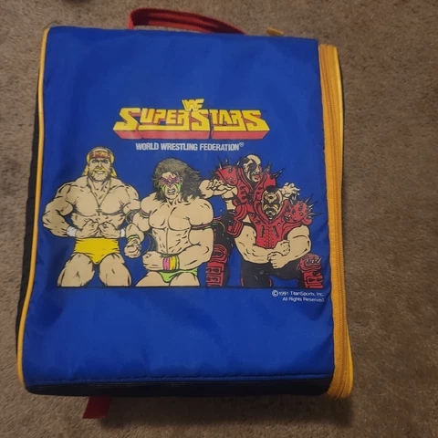 WWF Superstars 1991 Wiz Too Carrying Case Hasbro LJN Action Figures/ Lunch Box Cover