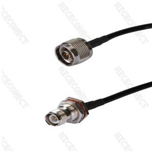 Cavo RP-TNC Jack 3Ft (Pin Maschio) a N Tipo Maschio RG58 per Cavo Prolunga Antenna - Foto 1 di 3