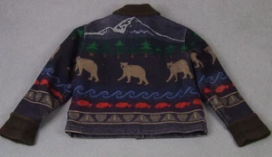 Pendleton Originals Damen Wolldecke Mantel Bear Fish Mountains Pines Gr. M - Bild 1 von 16