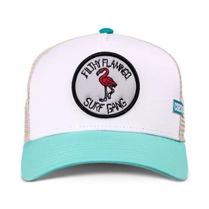 COASTAL HFT Filthy Flamingo Pale Blue/Khaki High Fitted Mesh Cappy Hat Costal - Picture 1 of 3