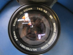 Vivitar MC MACRO FOCUSING ZOOM 75-300mm 1:4.5-5.6 No. 77501001 Camera Lens with - Picture 1 of 7