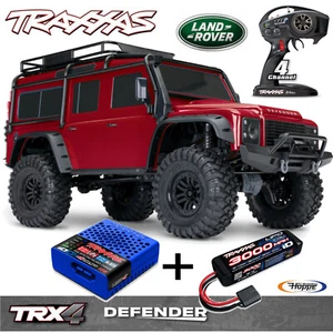 Traxxas TRX-4 Land Rover Defender Rot +3000 mAh Lipo Akku +USB-C Lader SPAR-SET - Bild 1 von 10