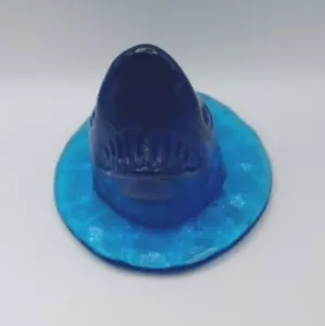 Rare Wheaton Glass Blue Shark paperweight. About 4" tall. Jaws. No Iridescence - Picture 1 of 5
