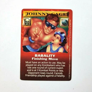 Juego de cartas Mortal Kombat Kard 1992 Johnny Cage Babality acabado movimiento juego de cartas - Imagen 1 de 2
