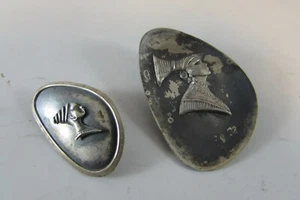 Broche prendedor y colgante de plata de mediados de siglo único vintage cara de mujer yeman - Imagen 1 de 11