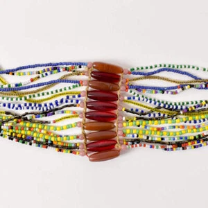 Fulani Beaded Necklace Nigeria 32 Inch - Picture 1 of 10