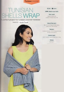 CROCHET PATTERNS TUNISIAN WRAP 45x155cm DK & BABY SOCKS 6-12mths DK CNM M8A - Picture 1 of 2