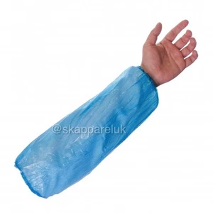 Disposable Plastic Arm Sleeves Covers Oversleeve Cleaning Protective Blue - Picture 1 of 7