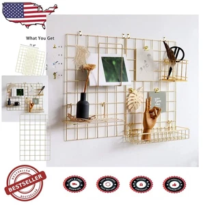 Bauernhaus Gold Wand Gitter Panel 2 Pack - 17,5"x11,8" Eisen Foto Display & Dekor - Bild 1 von 10