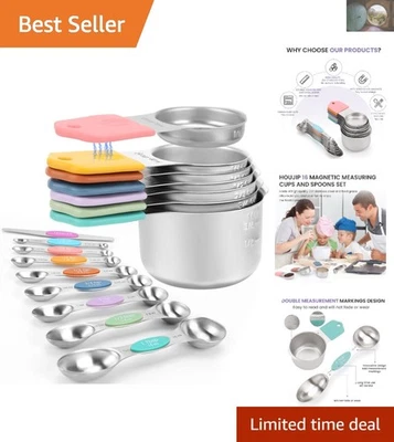 Precision Magnetic Measuring Cups and Spoons Set - 304 Stainless Steel Quality - Image 1 of 4