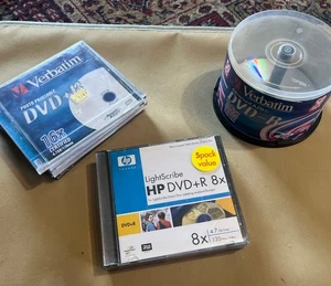 HP DVD+R LightScribe - 120min video - 4.7GB data Brand New 5 Pack plus 11 extras - Picture 1 of 4