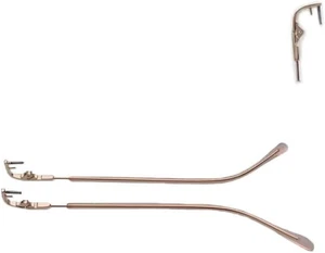  1 Paio Braccia Montatura Metallo Senza Montatura Occhiali Gambe Occhiali Ricambio Tempio  - Foto 1 di 4