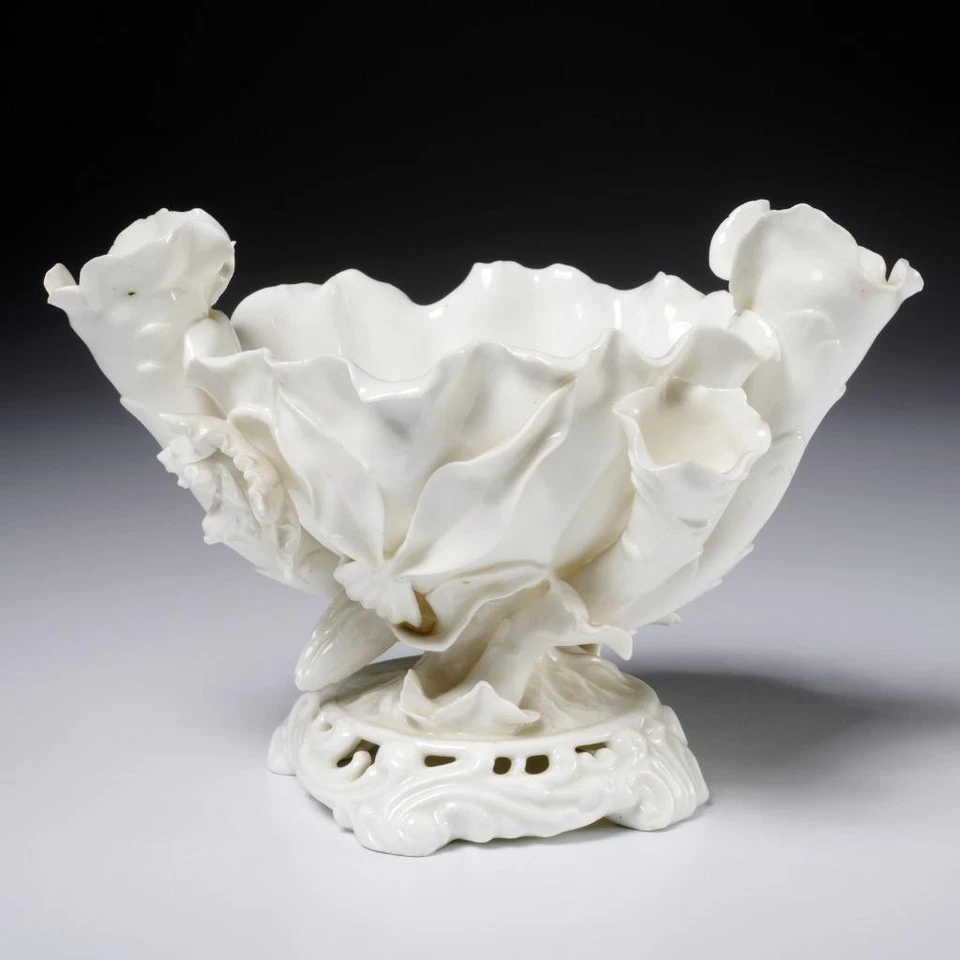 Gilman Collamore Blanc de Chine White Porcelain Epergne Centerpiece Orchid Vase - Image 1 of 4