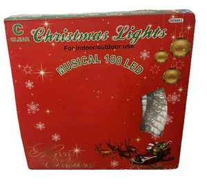 Vintage Musical 100 LED Clear Christmas Lights Indoor/Outdoor New In Box - Picture 1 of 3
