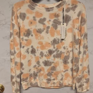 NEW treasure bond tie dye sweatshirt youth size large ( 10-12) gray peach crew - Picture 1 of 6