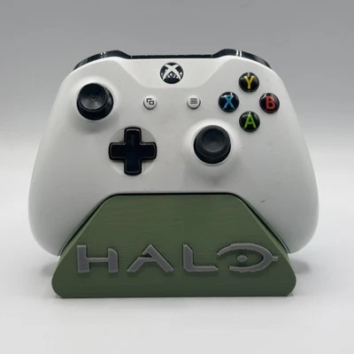 Halo Xbox Controller Stand | Green 3D Printed Display Holder for Desk or Shelf Foto 1 de 4